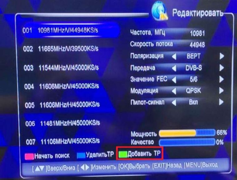 Редактировать — Добавить ТР